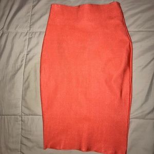 Neon Orange Stretch Skirt